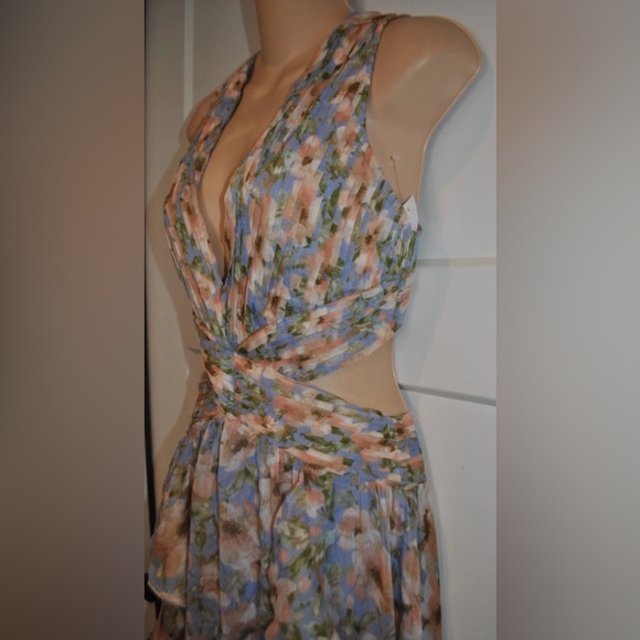 ASTR THE LABEL Anthropologie Noya Strappy Back Iris Blue Blush Dress XS - Picture 11 of 12